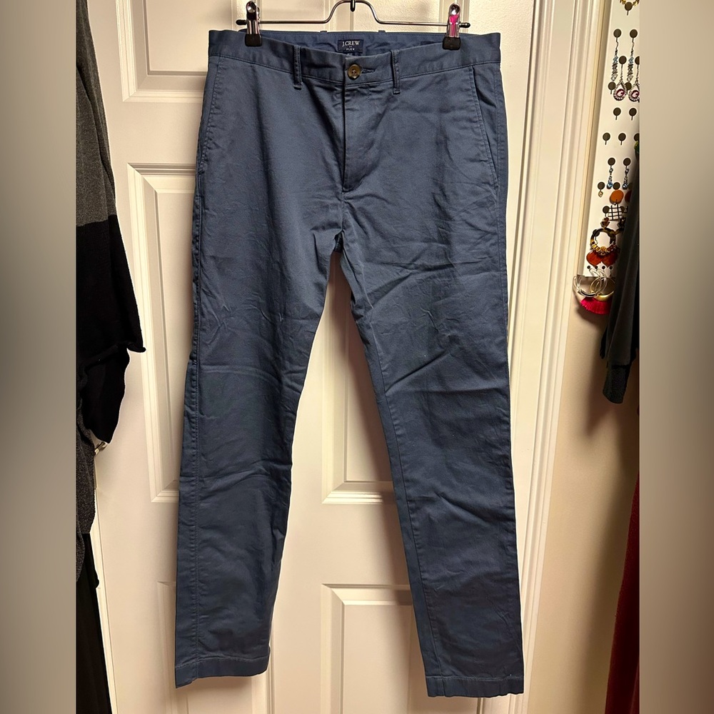 J Crew Men’s Slim Fit Flex Blue Chino Pants 32wx33l